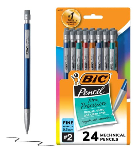 Lápis Mecânicos Bic Xtraprecision Erasers Fine Point