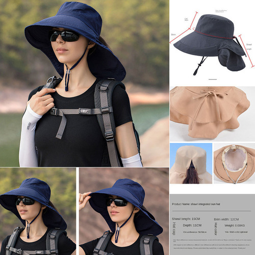 Gorro De Pescador Con Cortina Extraíble Para Protegerse Sol