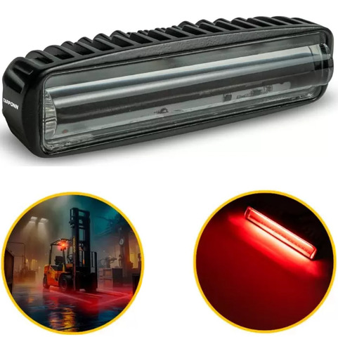 Farol Auxiliar Para Empilhadeiras Super Led Vermelho Tarponn