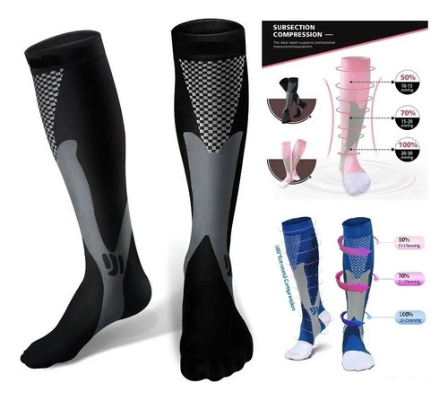 2 Pares De Calcetines De Compresión Para Hombre Y Mujer Medi