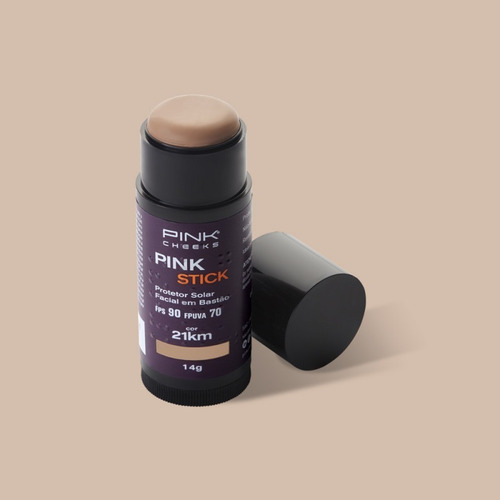 Imagem 2 de 7 de Pink Stick Protetor Solar E Base Fps 90 Pink Cheeks Cor 21km