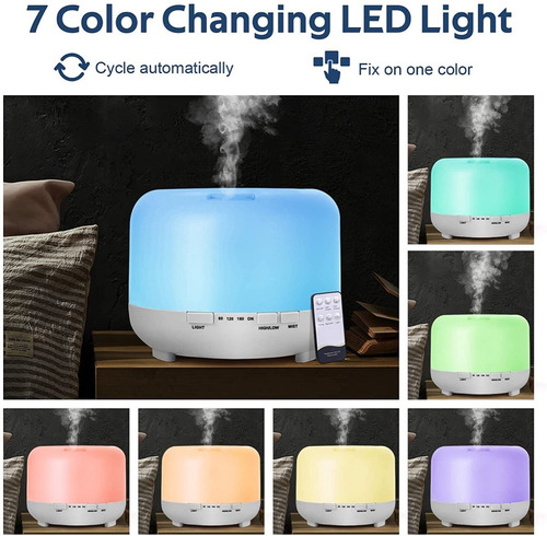 Imagen 4 de 10 de Humidificador Ultrasonico Aire Purificador Lampara Colores