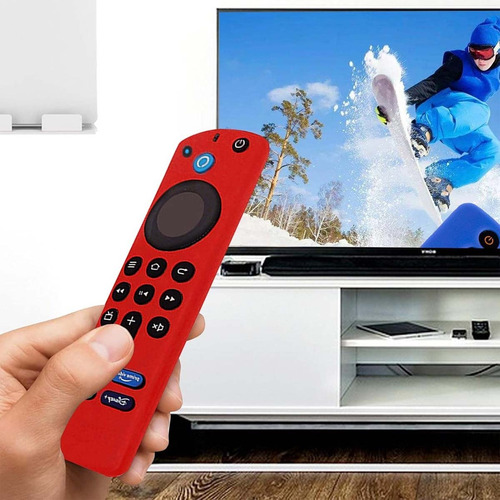 Funda Control Para Amazon Fire Tv Stick 4k Alexa Case Rojo
