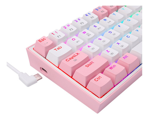 Teclado Redragon K616-rgb Fizz Pro Red Español - White/pink