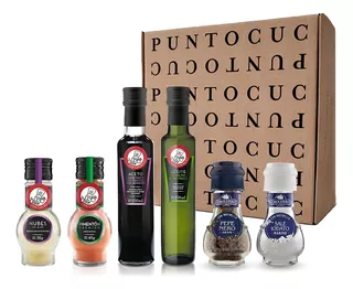 Kit Condimentos Básicos Gourmet Aceit Oliva Ajo Sal Gift Box