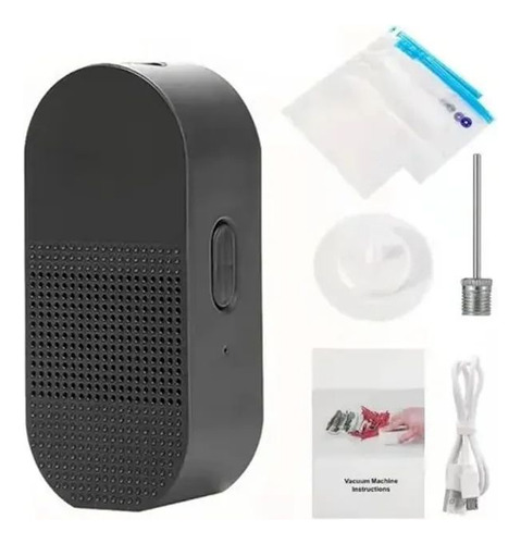 Mini Compresor Aire Inflador Vacío Alimento 2 En 1 + 5 Bolsa