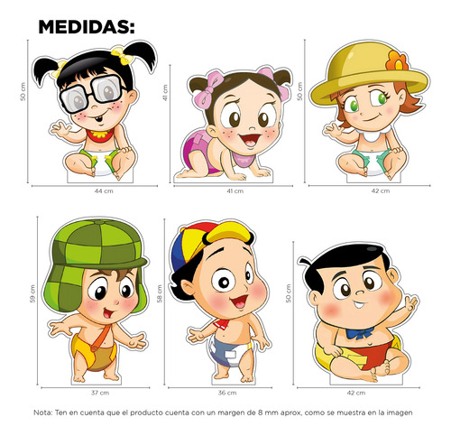 Figuras Coroplast El Chavo Animado Bebé Base Sólida Kit 6 Pz