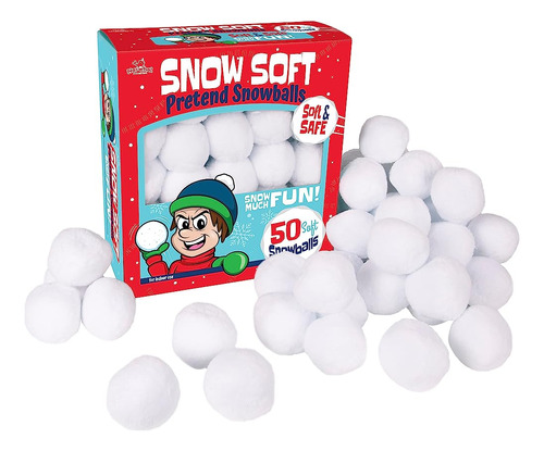 ~? 50-pk Bolas De Nieve Falsas Para Niños I Juego De Lucha D