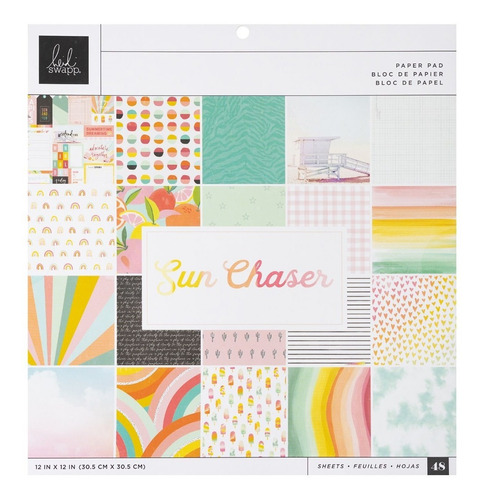 Paq Papel Scrapbook Cartulina Heidi Swapp Sun Chaser 48pz