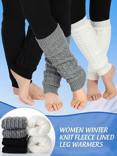 3 Pares De Calentadores De Piernas De Invierno Para Mujer Y