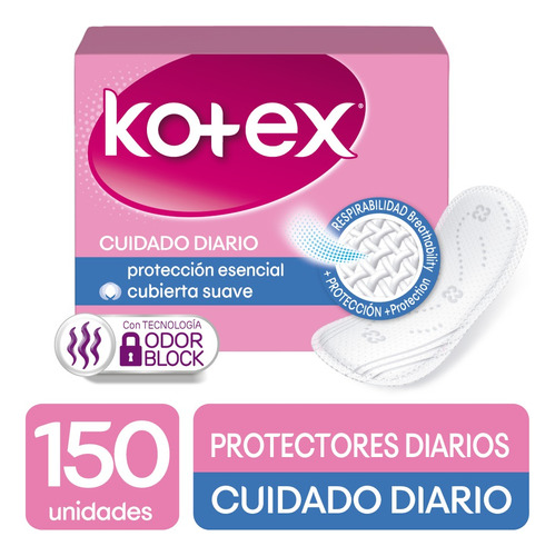 Protectores Diarios Kotex  150u - Unidad a $139