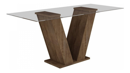Mesa de comedor clásica, tapa de cristal, 4 sillas, color marrón, diseño de tela de silla: lisa