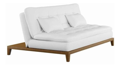 Sofá-cama 3 Lugares Casal Autenticidade Base E Pés De Mad... Cor Branco