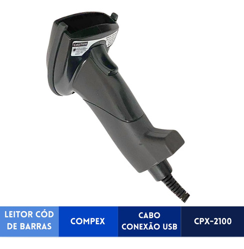 Leitor De Código De Barras Compex Usb Cpx-2100 +nota Fiscal (Usado)