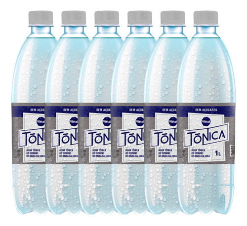 Kit 6 Água Tônica Zero Vittal Garrafa 1 Litro