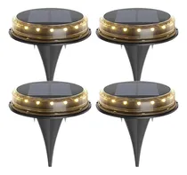 Comprar  Foco Luz Solar Para Jardín Piso Embutir 17 Led Cálida Set 4