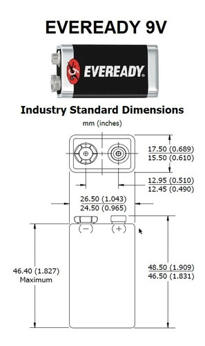 Imagen 2 de 5 de 12 X Pila Bateria 9v Carbon Zinc Eveready 1222 San Martin