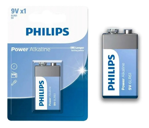 Bateria 9v Alcalina Philips Power Com 1 Unidade 