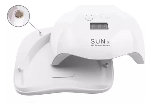 Kit 2 Cabines Led Uv Sun X 54w 36 Leds Nails Cor Branco