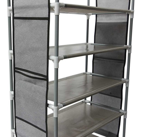 Kit 2 Zapateras Organizador 6 Niveles 22 Zapatos Prmium Color Gris Mkz-zaparackx2