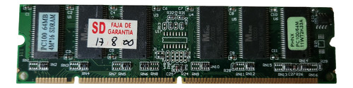 Memoria Ram Pc100 64mb Phnx Funcionando Sin Problemas