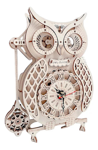 Modelo De Reloj Vintage Con Rompecabezas De Madera En 3d