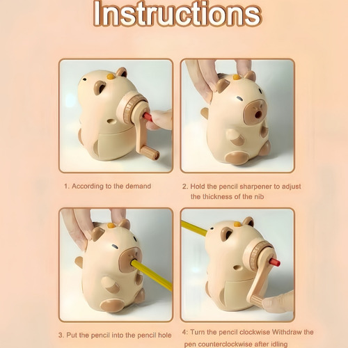 Lindo Sacapuntas Para Niños Con Forma De Capibara