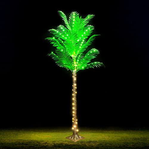 Palmas Artificiales Iluminadas 141 Luces Led Patio Exte...