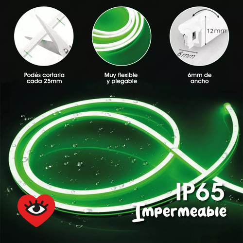 Luz Manguera Neon Sin Fuente Naranja Led Flexible 5mts Veoquiero
