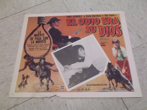 Vintage Cartel De Cine De Carlo Giordana El Odio Era Su Dios