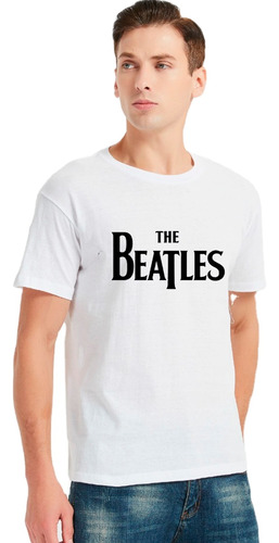 Polera Manga Corta Hombre Banda Musical Beatles Clasico