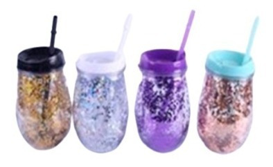 Imagen 1 de 2 de Vaso De Plastico Con Glitter