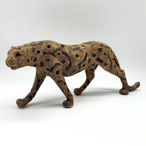 Figura Decorativa Leopardo Gold Con Espejuelos/ Runn