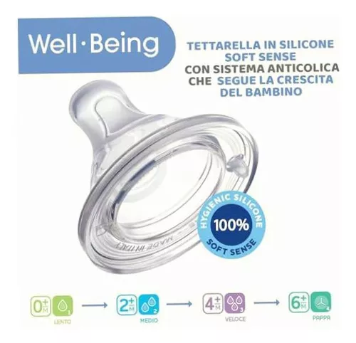 Biberón Anticólico Chicco Well-Being Rosa 330ml - 6607234