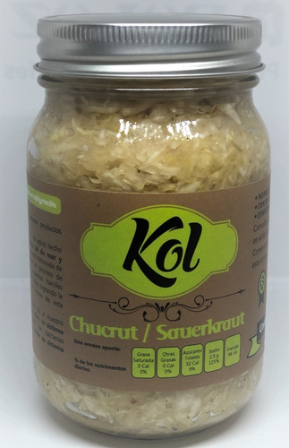 Kol Chucrut-sauerkraut Fabricación Artesanal Caja 12 Frascos