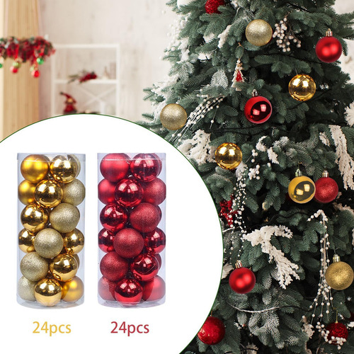 48 Adornos Colgantes Para De Navidad, Bolas 4 Centímetros