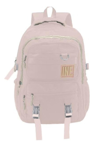 Mochila Influencer School 18 Lila/negro/coral Coral Claro Liso