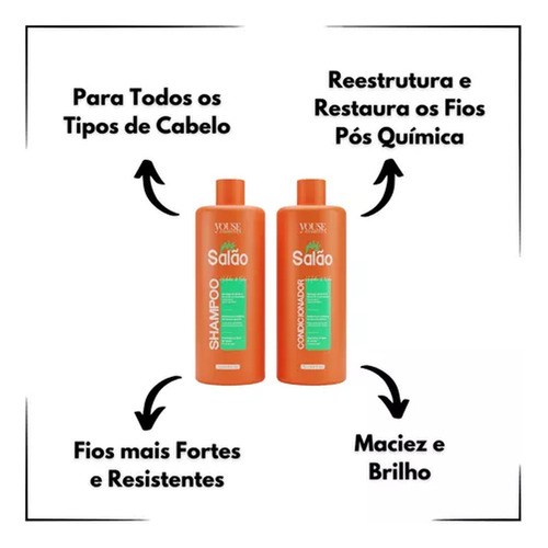 Youse Pós Salão Kit Shampoo E Condicionador 1 Lt