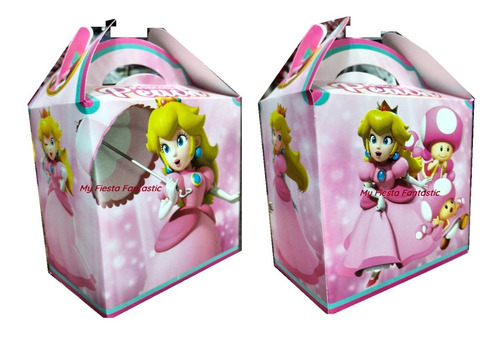 Princesa Peach Toad Bros Set 40 Dulceros Cajitas Bolo Feliz