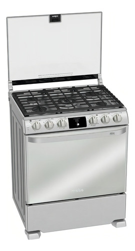 Cocina Mabe DiseñoEM7690CFI color acero inoxidable con puerta con visor 127V