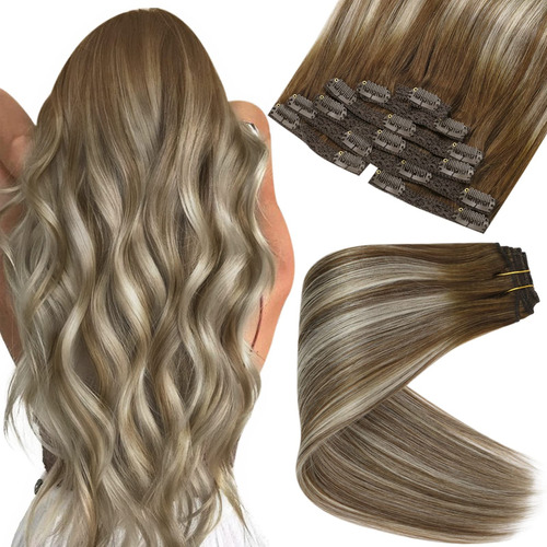 Extensiones De Cabello De Vesunny Remy Con Clip En Balayage 