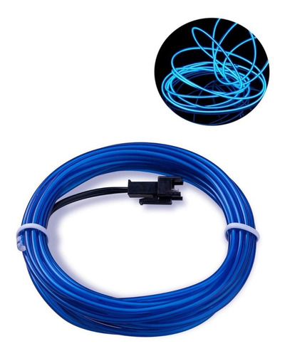 Luces Hilo De Neon Led El Wire 1m Flexible Inverter 5v Usb Luz Azul