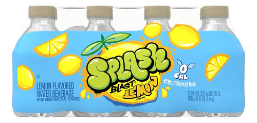 Splash Refresher Agua Con Sabor A Limón, 8 Onzas Líquidas, B
