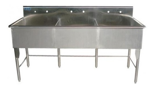 Imagen 2 de 10 de Fregadero De 1 Ponchera Industrial De Acero Inoxidable
