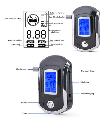 Alcotest Modelo At6000 / Medidor De Alcohol Etílico Digital