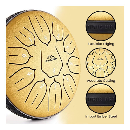 Avila Y Terra Lotus De Acero De Acero Drum-handpan De 6 11 Y