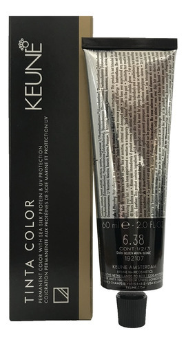  Keune Tinta Color Coloração 60ml 6.38 Lou Esc Dourado Marrom Tom 6.38 Louro Escuro Dourado Marrom