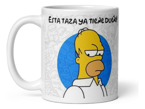 Taza De Cafe Ceramica Los Simpson Homero No Toque Mi Taza