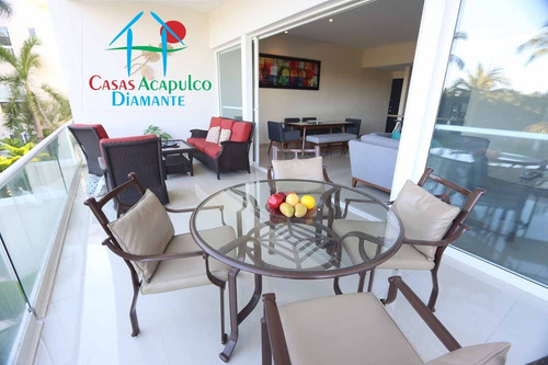 Imagen 2 de 30 de Cad Pacífico Diamante Vela 102. Terraza Con Vistas A Los Jardines Y Albercas