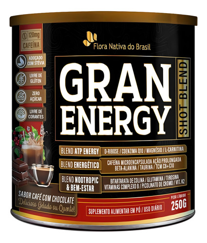 Supercoffee Gran Energy 250g Blend Café Vitaminas Minerais Sabor Café Com Chocolate